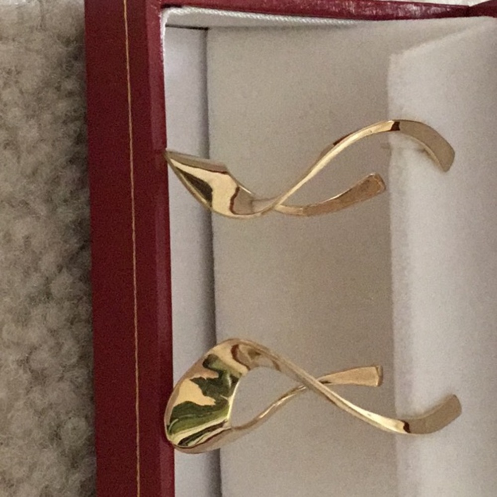 14K gold earrings. Pierced
